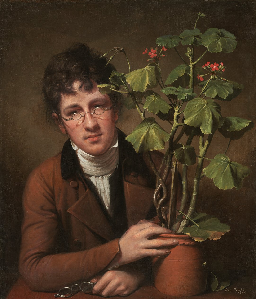 Rubens Peale s pelargonie od Rembrandt Peale
