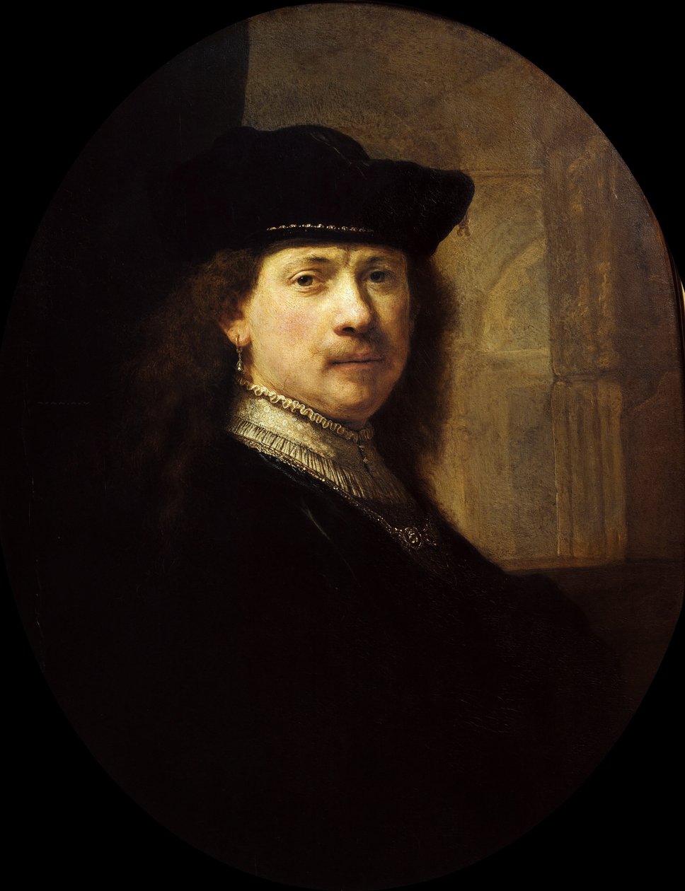 Autoportrét s architektonickým pozadím, cca 1639. od Rembrandt van Rhijn,
