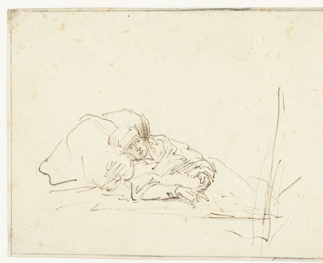 Saskia nemocná v posteli od Rembrandt van Rijn (copy after)