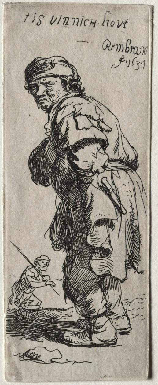 Volající rolník: je velmi chladno, 1634. od Rembrandt van Rijn