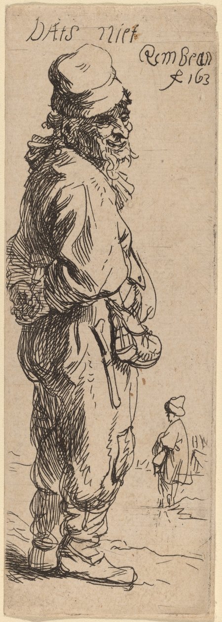 Rolník odpovídá: "Dats niet" (To nic není) od Rembrandt van Rijn