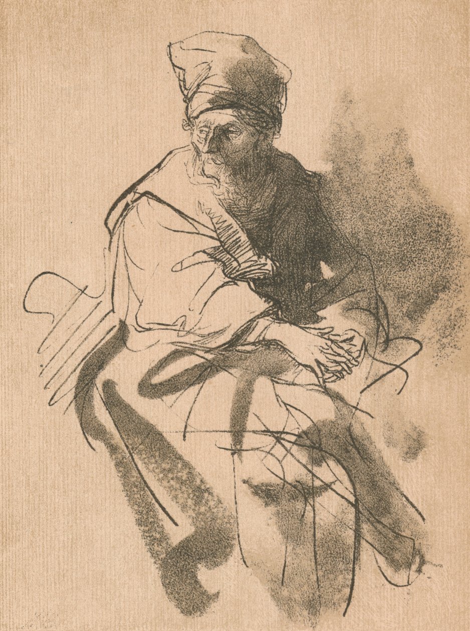 Studie, 17. století, 1906 od Rembrandt van Rijn