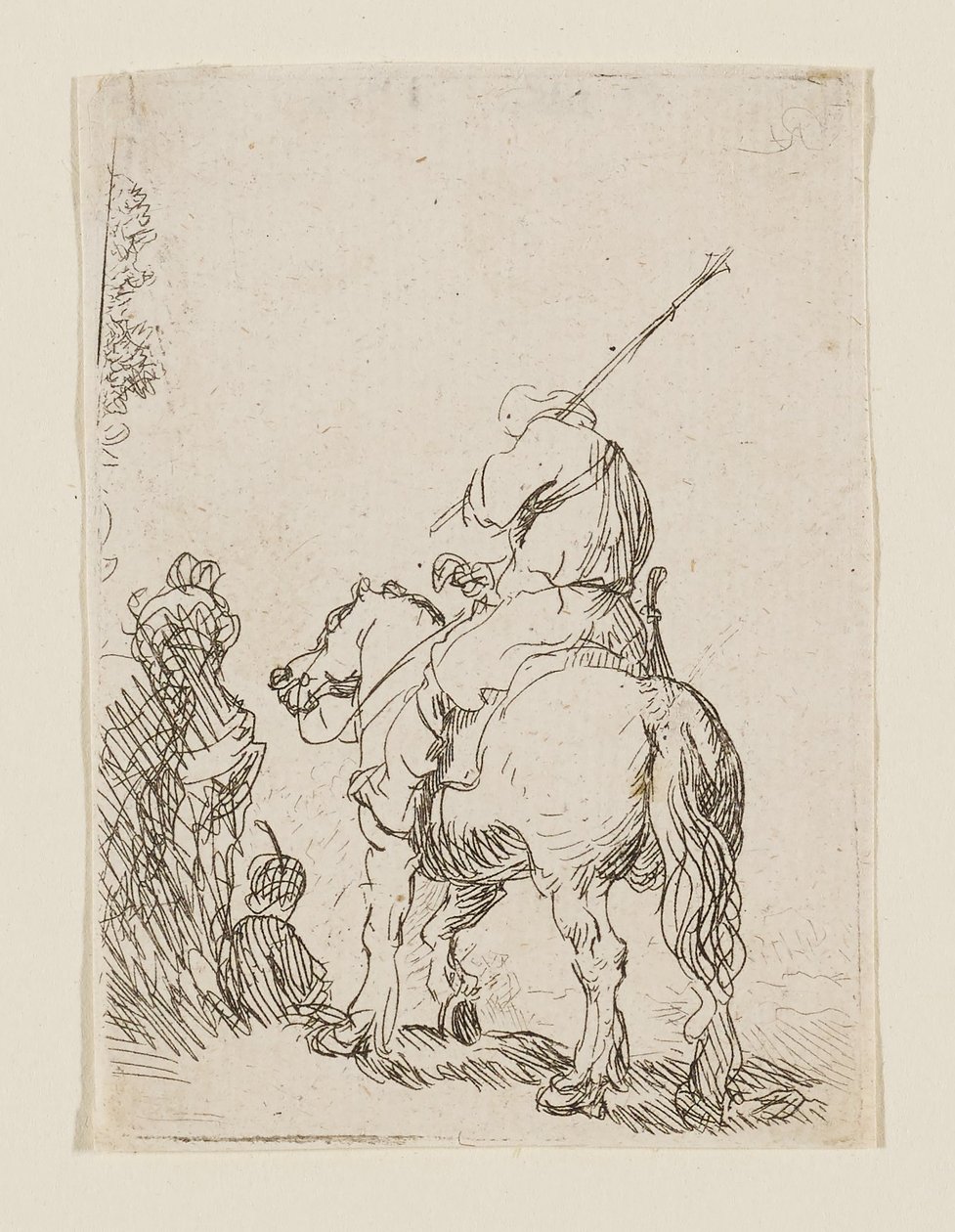 Voják v turbanu na koni od Rembrandt van Rijn