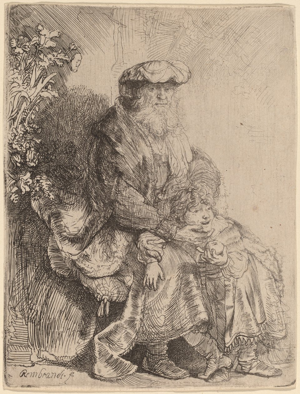 Abraham hladící Izáka od Rembrandt van Rijn
