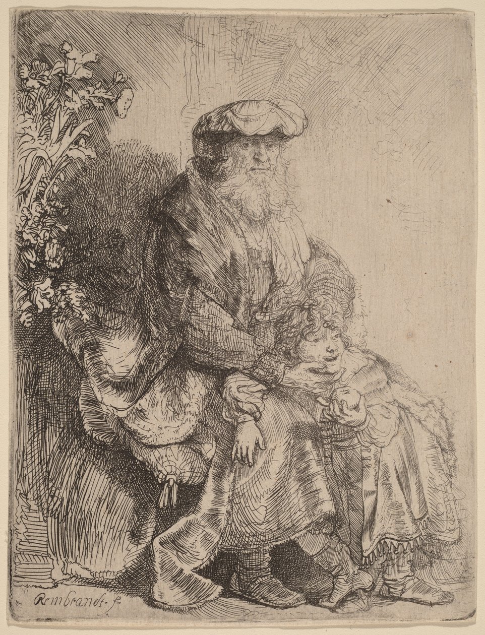 Abraham hladí Izáka od Rembrandt van Rijn