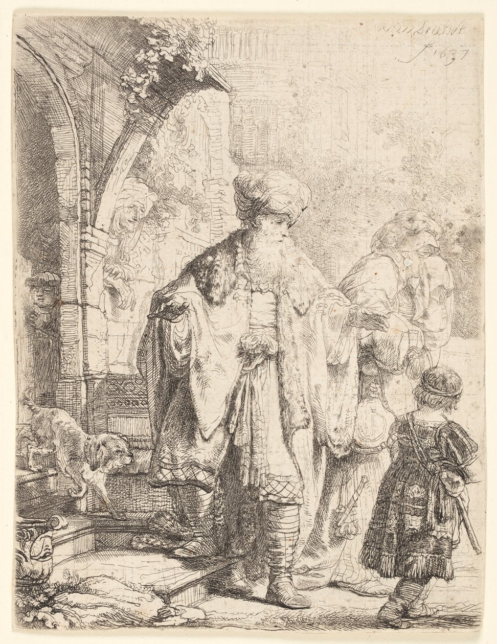Abraham vyhání Hagar a Izmaela od Rembrandt van Rijn