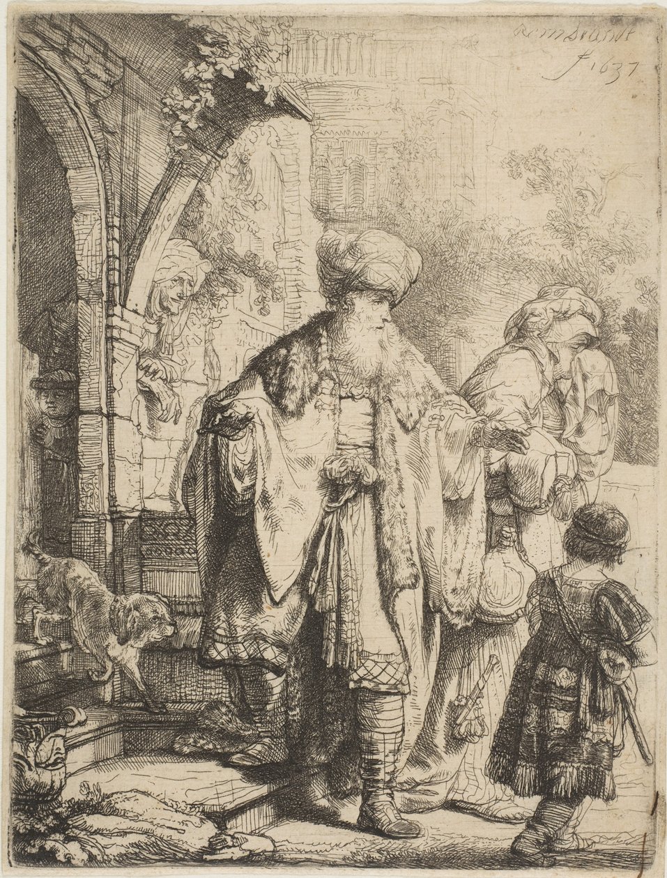 Abraham vyhání Hagar a Izmaela, 1637. od Rembrandt van Rijn