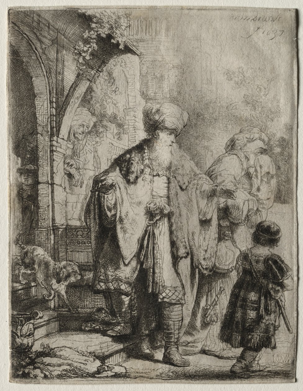 Abraham vyhání Hagar a Izmaela od Rembrandt van Rijn