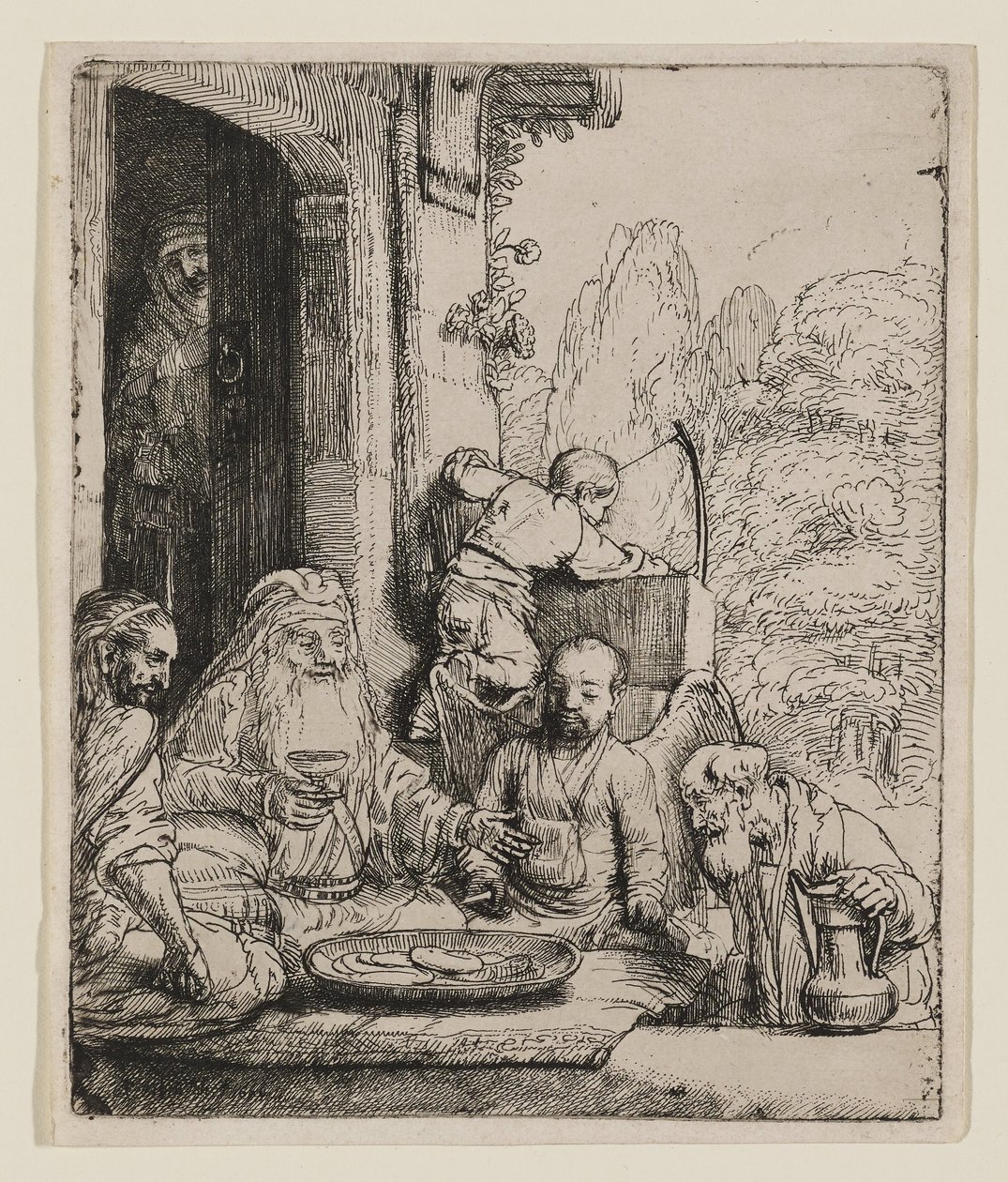 Abraham hostí anděly od Rembrandt van Rijn