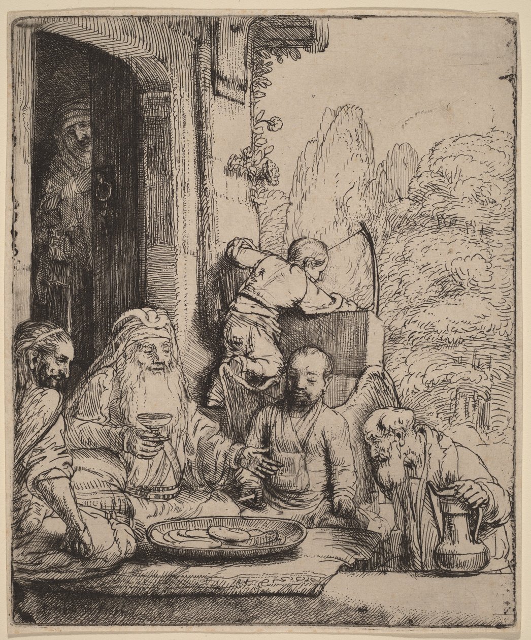 Abraham hostí anděly od Rembrandt van Rijn