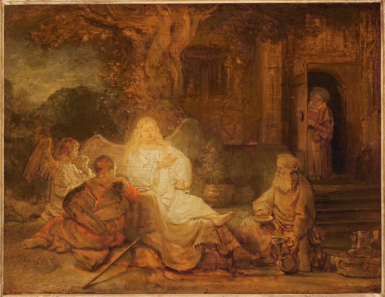 Abraham přijímá tři anděly, 1646 od Rembrandt van Rijn
