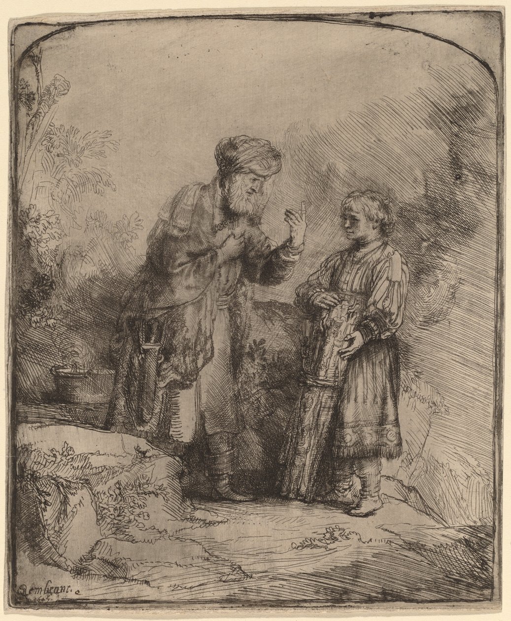 Abraham a Izák od Rembrandt van Rijn