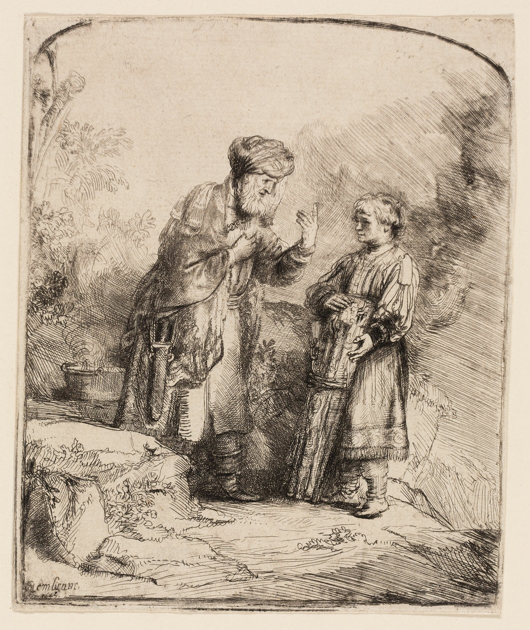 Abraham a Izák od Rembrandt van Rijn
