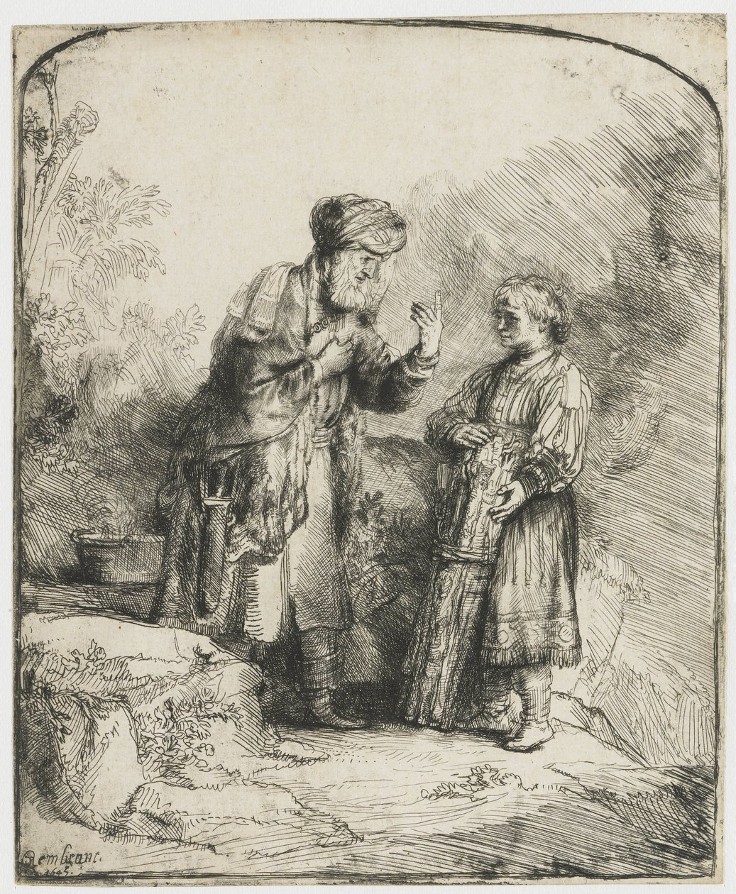 Abraham a Izák od Rembrandt van Rijn