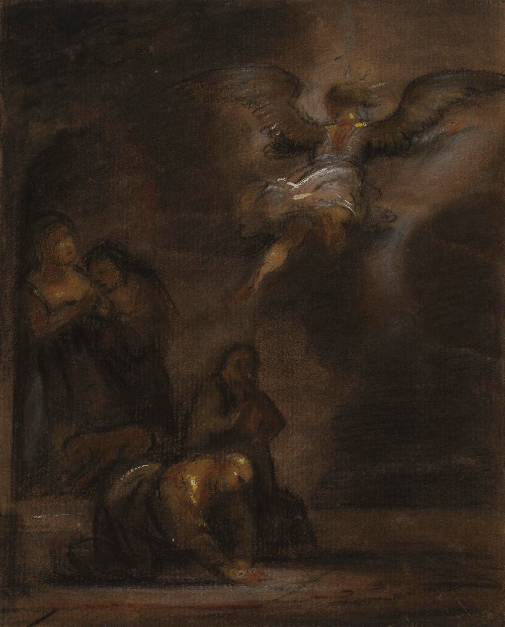 Abraham a anděl od Rembrandt van Rijn
