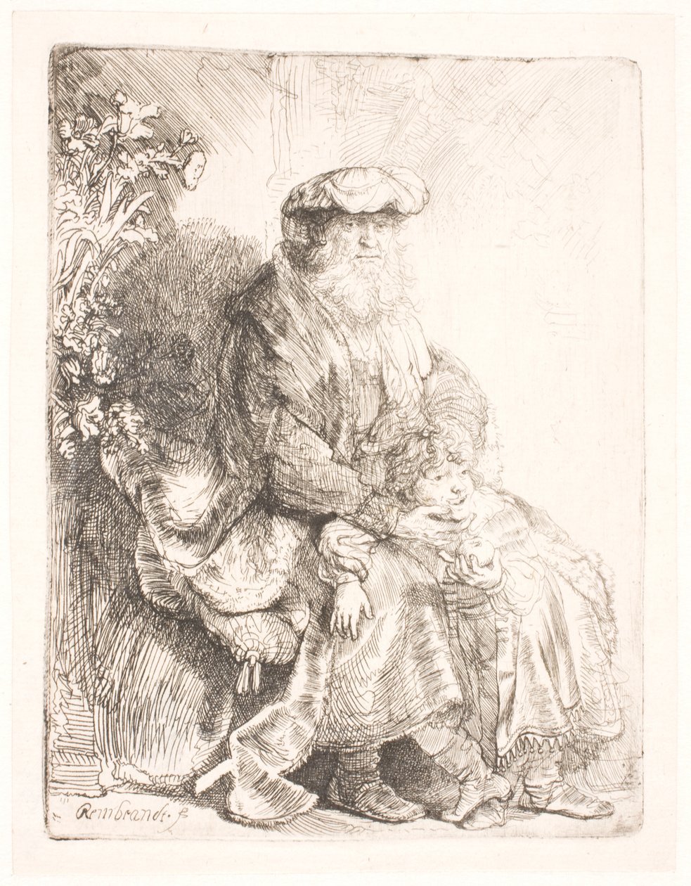 Abraham hladí Izáka od Rembrandt van Rijn