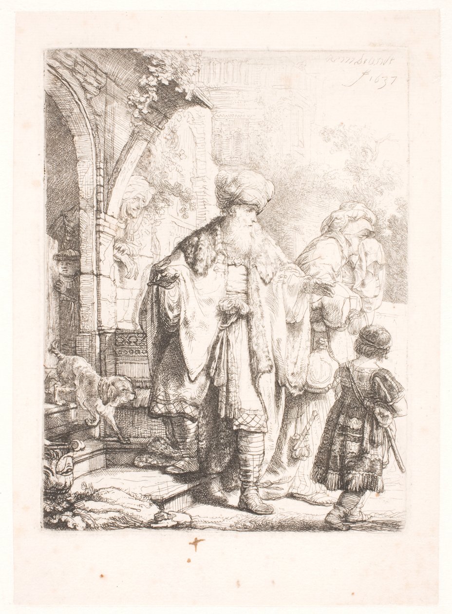 Abraham vyhnal Hagar a Ismaela od Rembrandt van Rijn