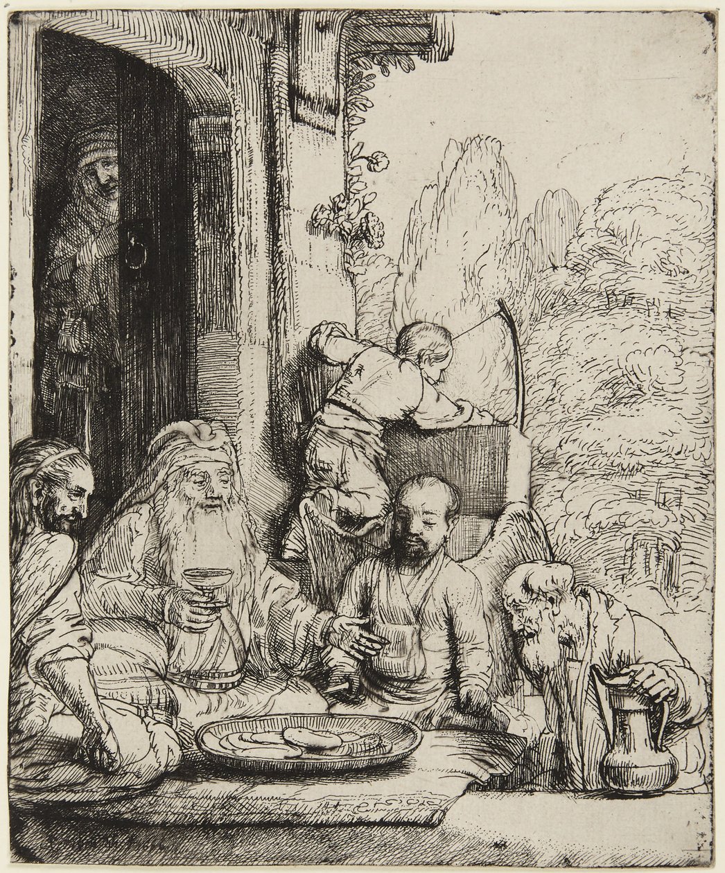 Abraham hostí anděly od Rembrandt van Rijn
