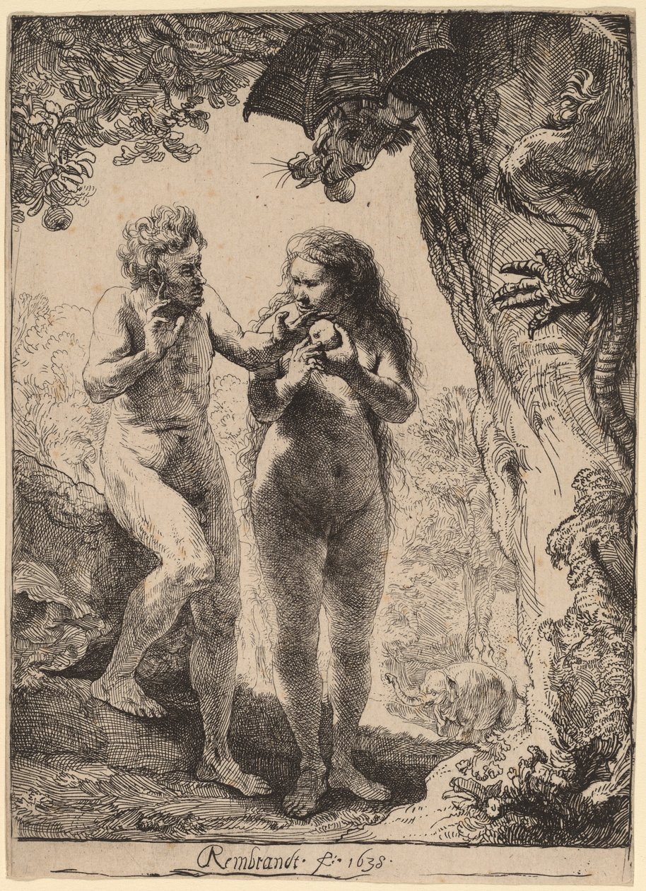 Adam a Eva od Rembrandt van Rijn