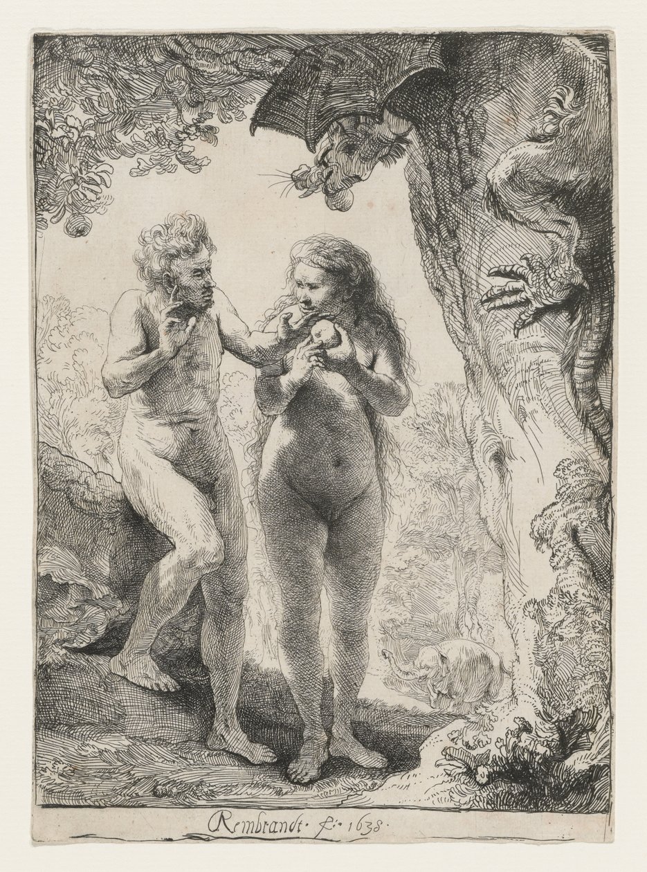 Adam a Eva, 1638 od Rembrandt van Rijn