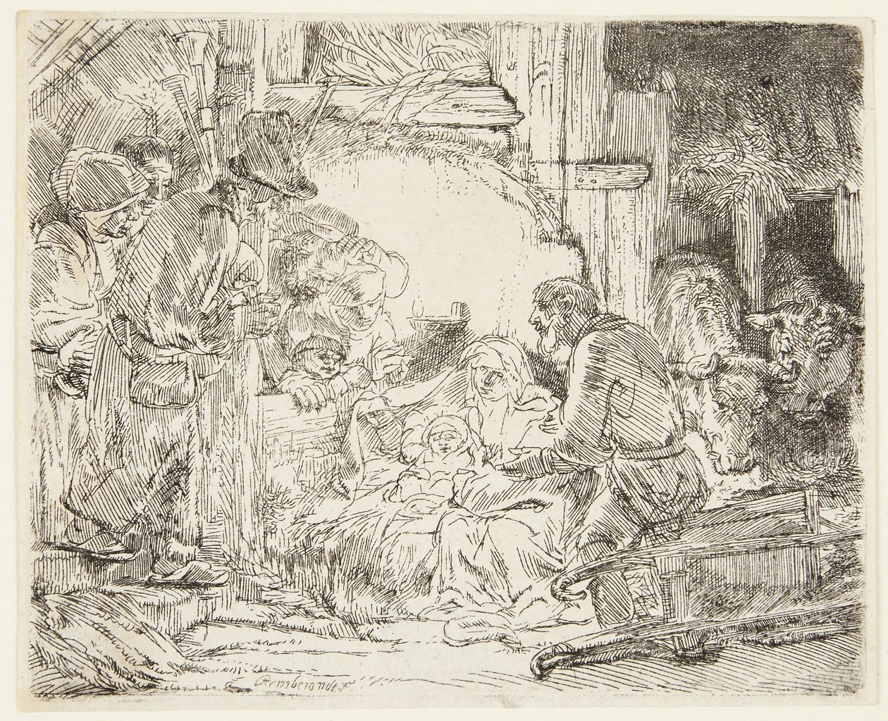 Klanění pastýřů s lampou od Rembrandt van Rijn