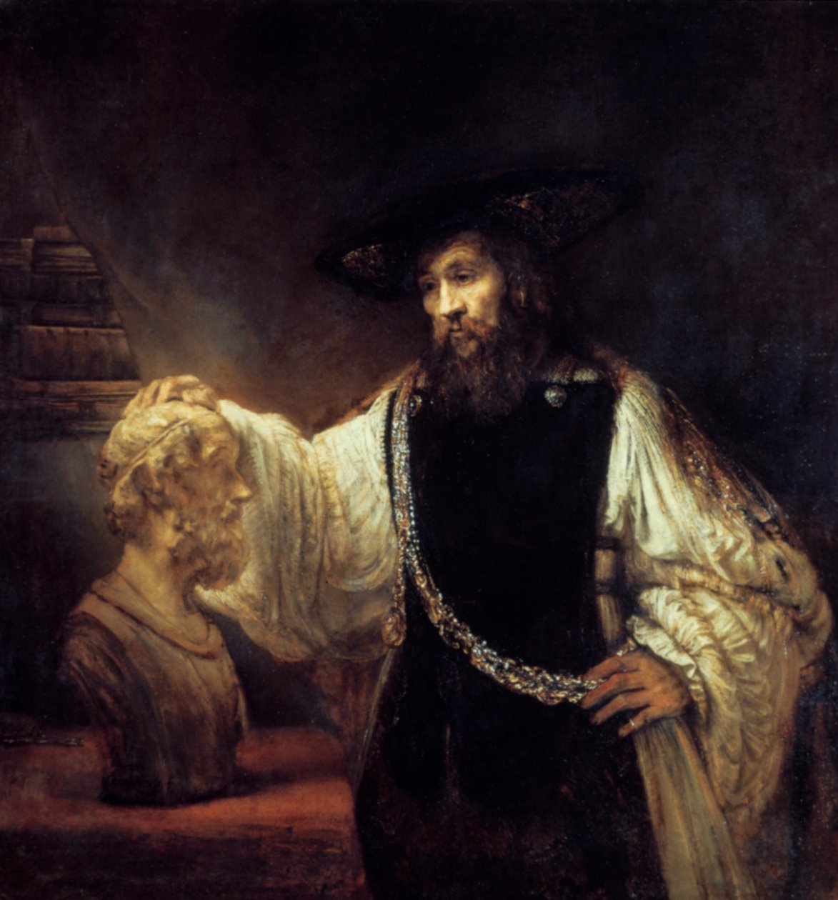 Aristoteles Před bustou Homéra, 1653 od Rembrandt van Rijn