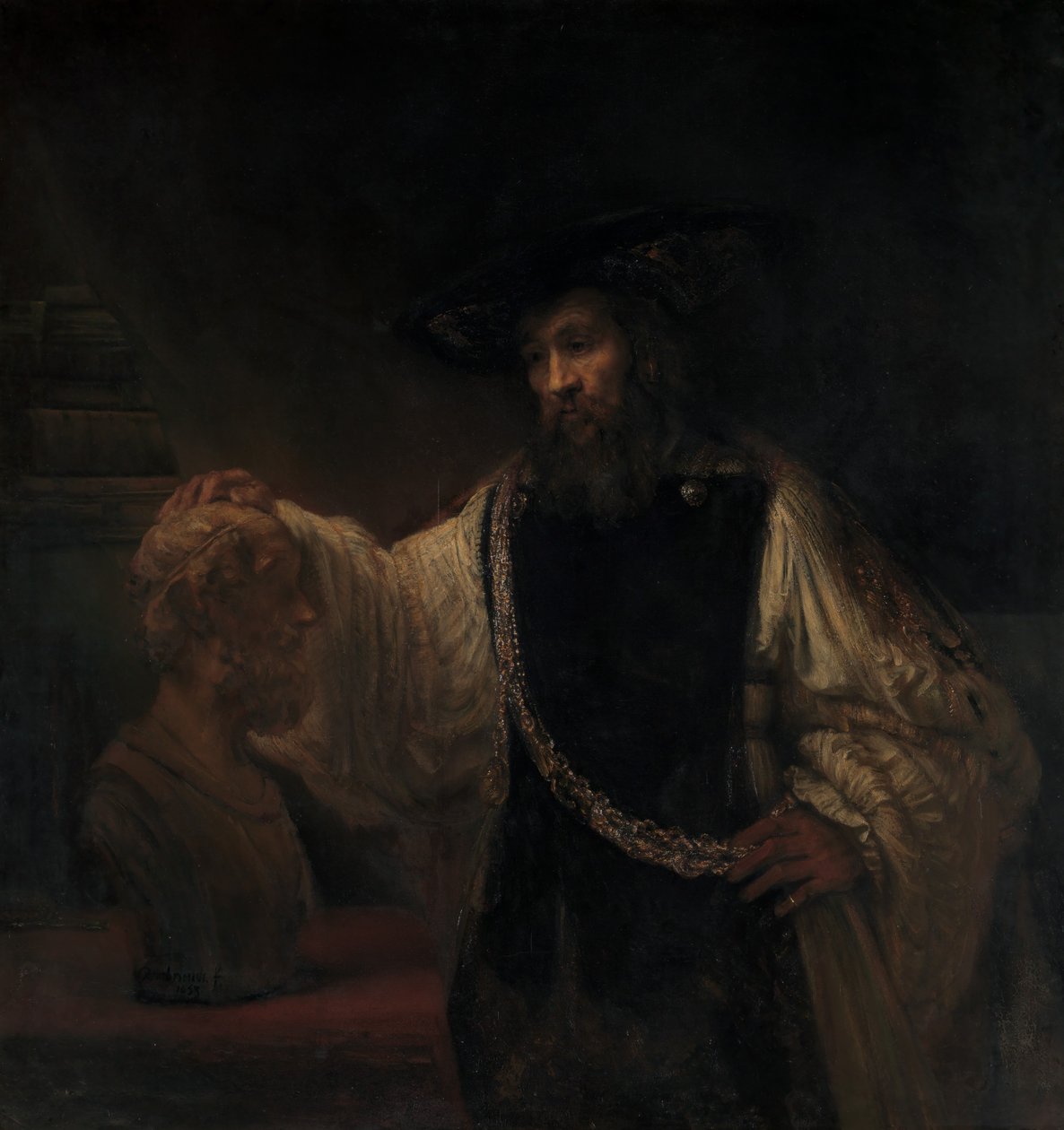 Aristoteles s bustou Homéra, 1653. od Rembrandt van Rijn