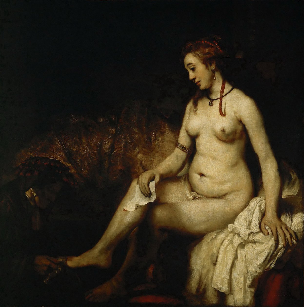 Bathsheba at Her Bath Bathsheba with King Davids Letter od Rembrandt van Rijn