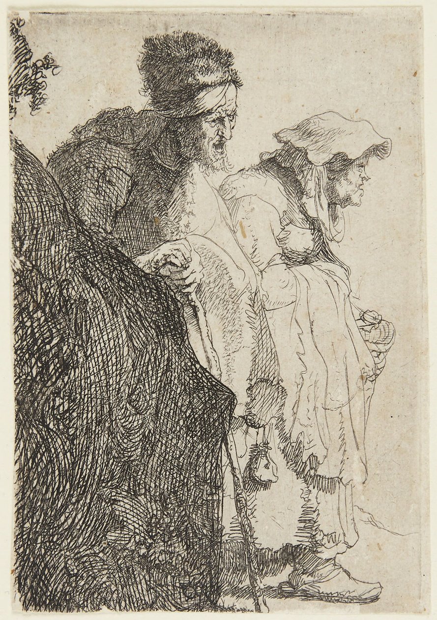 Žebrák a žebračka od Rembrandt van Rijn
