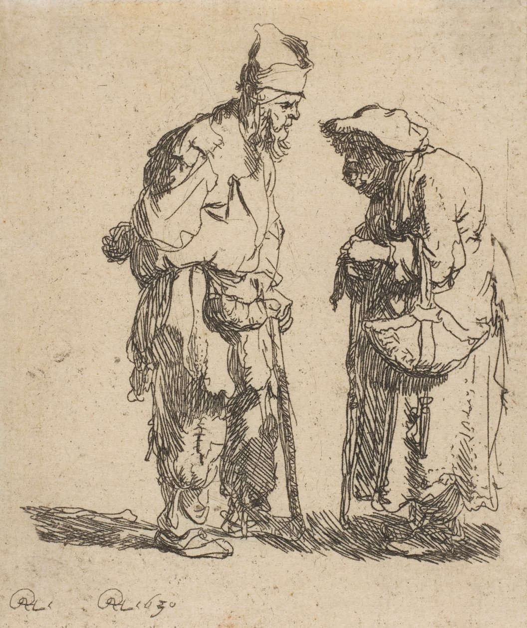 Žebrák a žebrák mluví, 1630., 1630. od Rembrandt van Rijn
