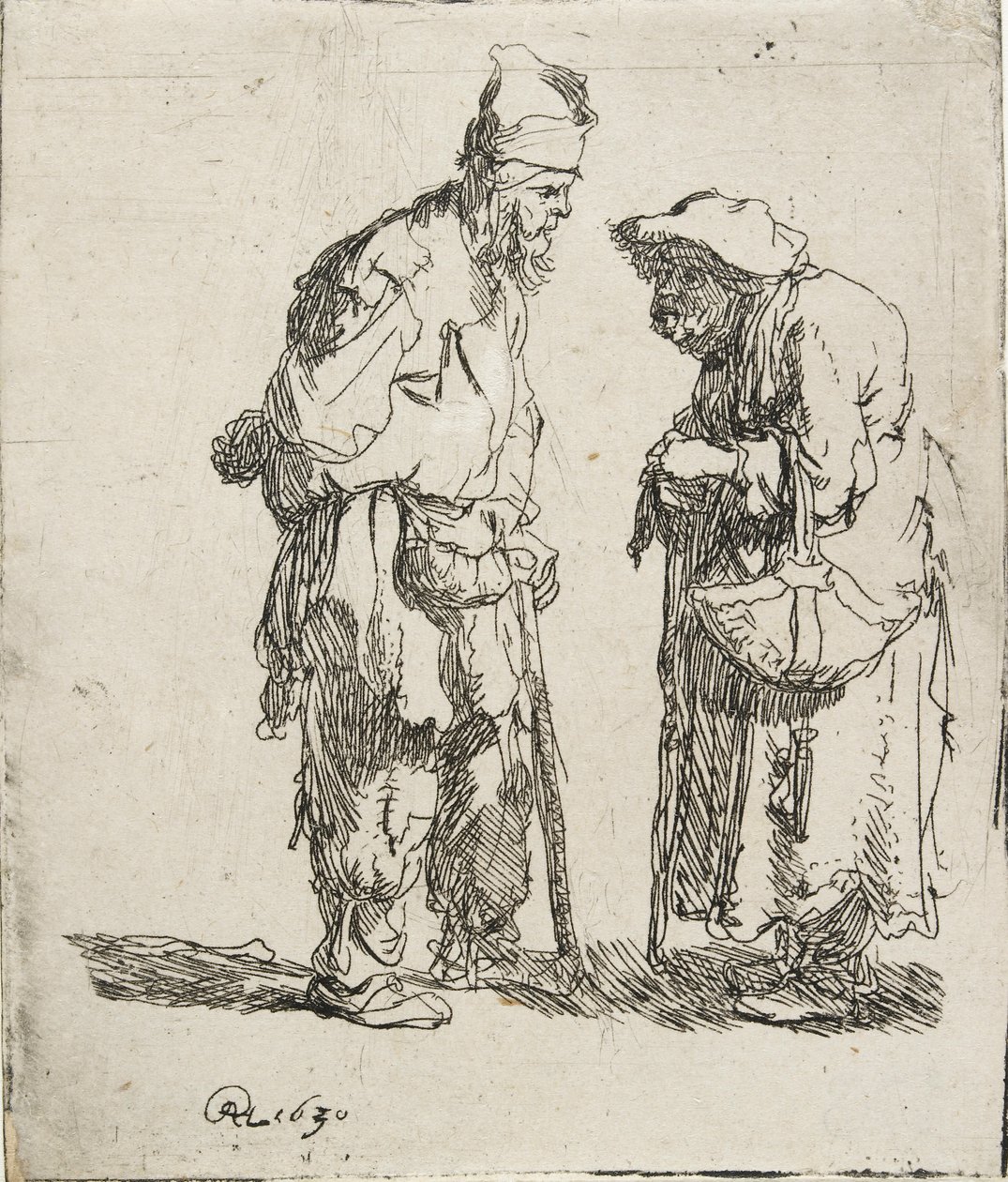 Konverzace žebráka a žebráka, 1630 od Rembrandt van Rijn