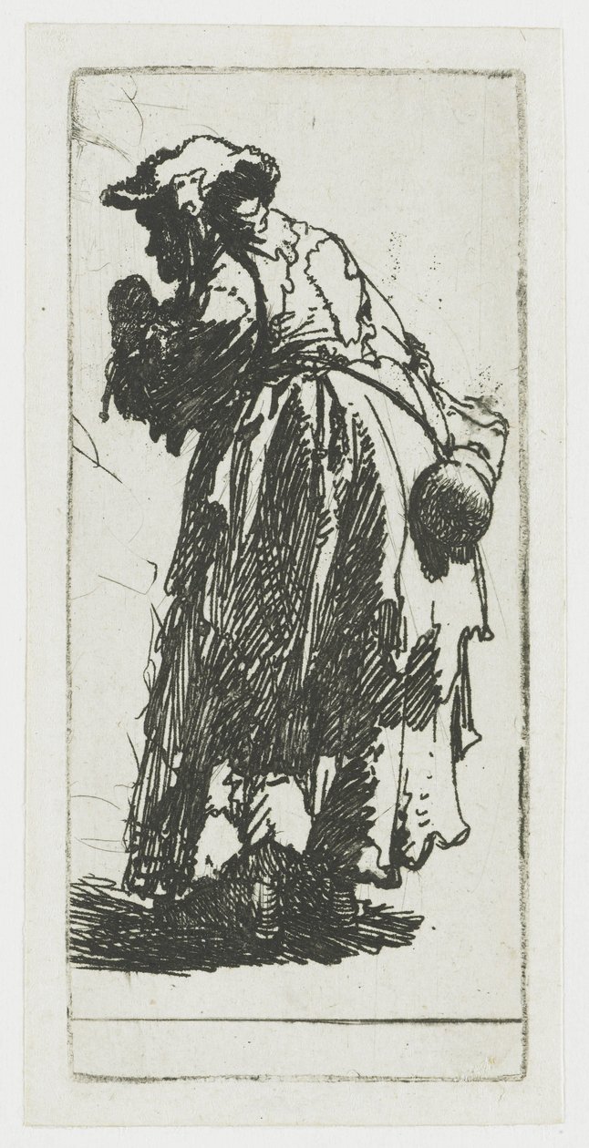 Žebračka s tykvou od Rembrandt van Rijn