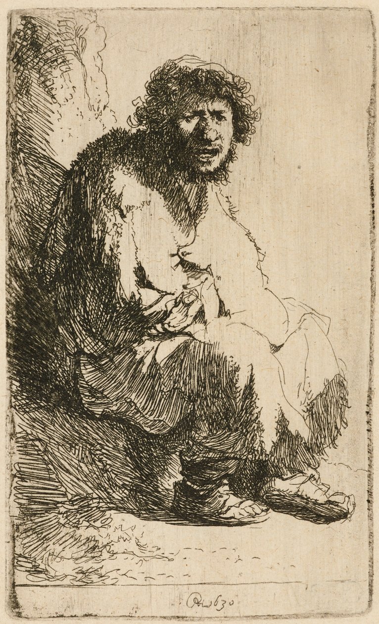 Žebrák sedící na břehu, 1630. od Rembrandt van Rijn