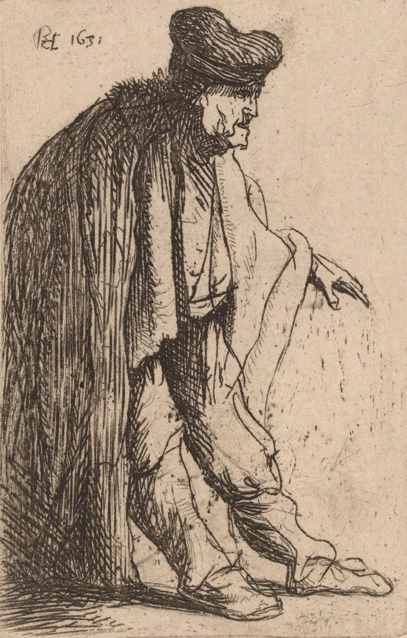 Žebrák s nataženou levou rukou, 1631. od Rembrandt van Rijn