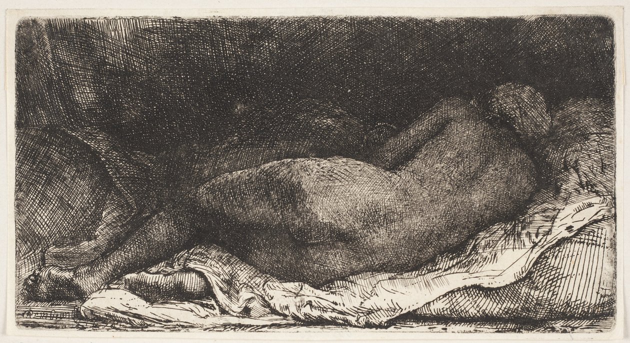 Černá africká dívka vleže od Rembrandt van Rijn