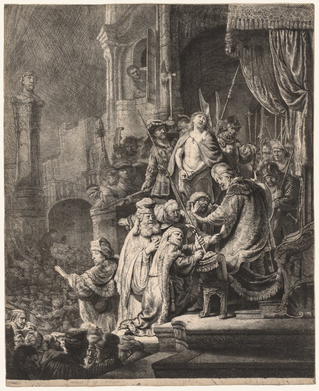 Kristus před Pilátem: Velký talíř, 1636. od Rembrandt van Rijn