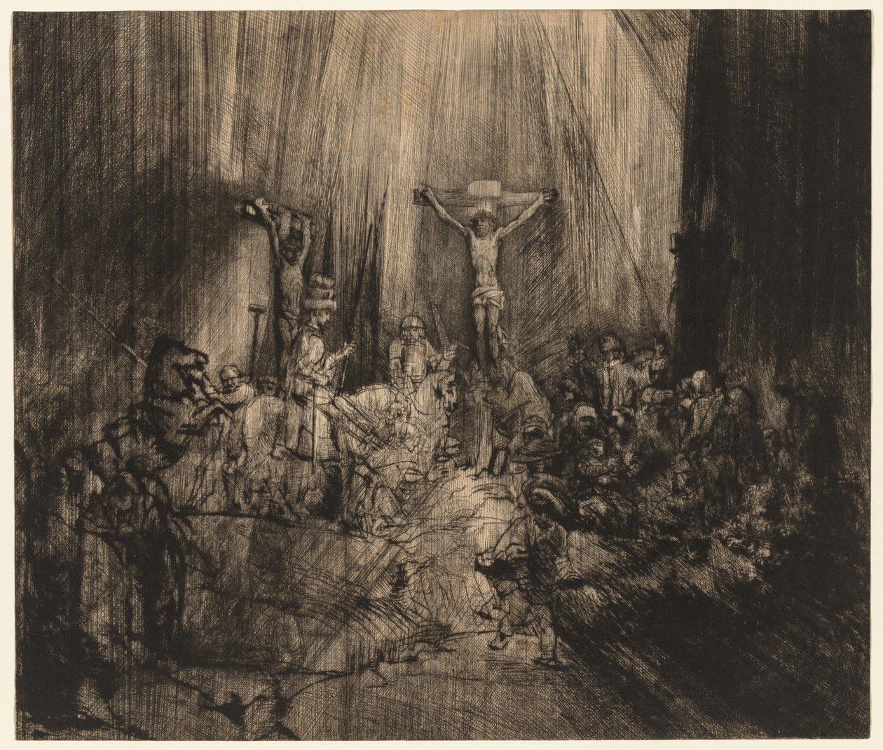 Kristus ukřižovaný mezi dvěma zloději: Tři kříže, 1653-c.1660. od Rembrandt van Rijn