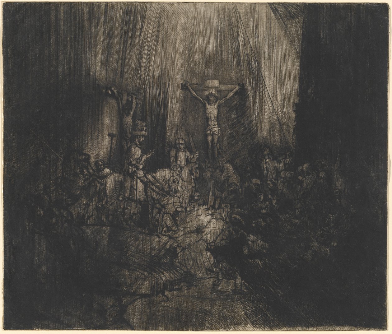 Kristus ukřižovaný mezi dvěma zloději (Tři kříže) od Rembrandt van Rijn