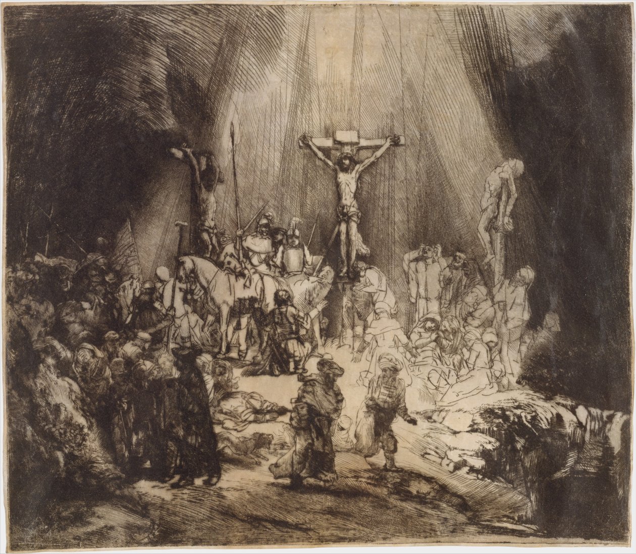 Kristus ukřižovaný mezi dvěma zloději: Tři kříže, 1653., 1653. od Rembrandt van Rijn