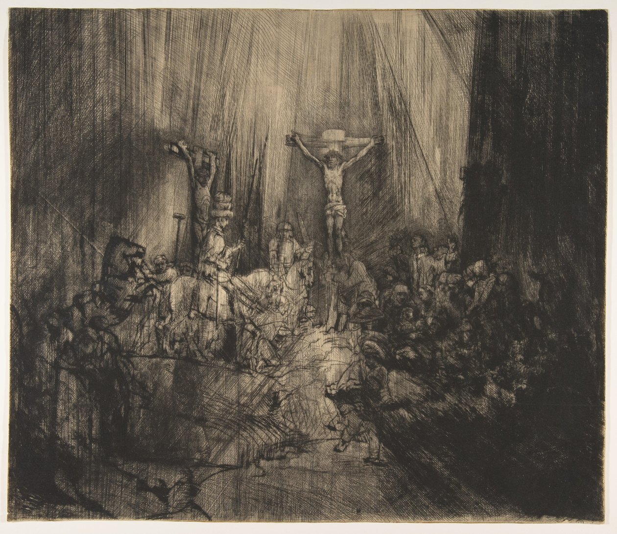 Kristus ukřižovaný mezi dvěma zloději: Tři kříže, ca. 1660. od Rembrandt van Rijn