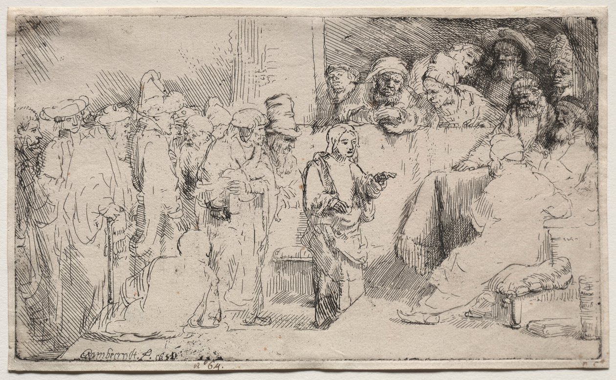 Christ Disputing with the Doctors: A Sketch, 1652. od Rembrandt van Rijn