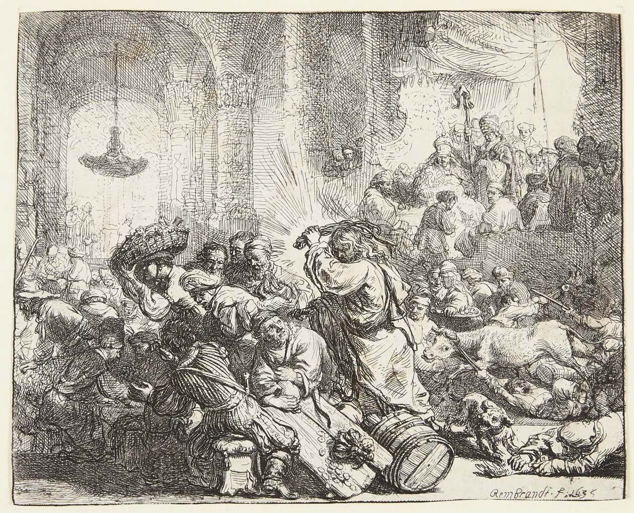 Kristus vyhání směnárníky (B.69; BB. 35-Bii) od Rembrandt van Rijn
