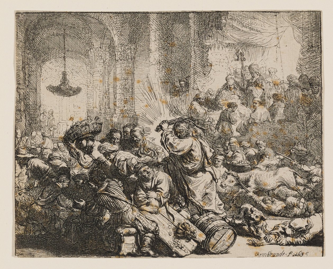 Kristus vyhání směnárníky z chrámu od Rembrandt van Rijn