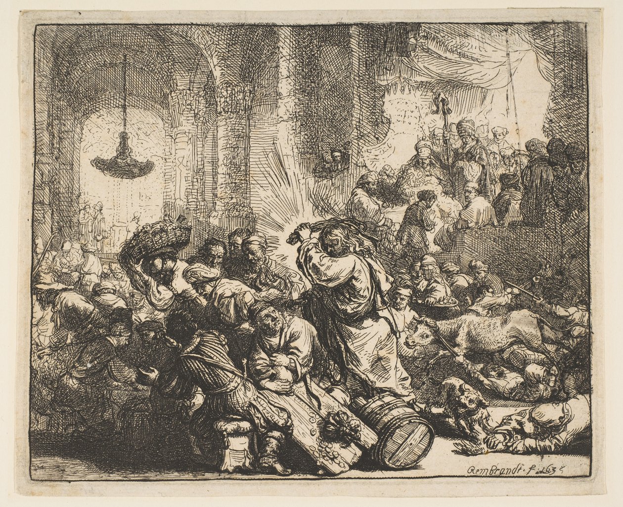 Kristus vyhání směnárníky z chrámu, 1635. od Rembrandt van Rijn
