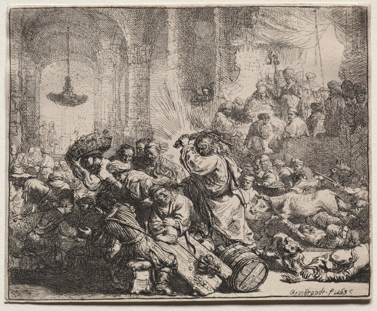Kristus vyhání směnárníky z chrámu od Rembrandt van Rijn