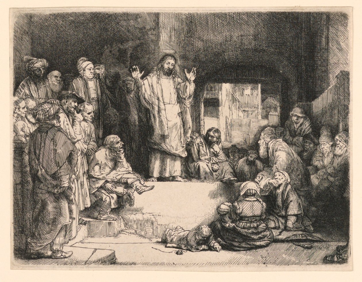 Kristovo kázání („La Petit Tombe“) od Rembrandt van Rijn