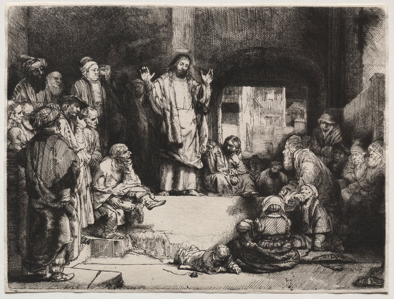 Kristovo kázání („La Petite Tombe“) od Rembrandt van Rijn