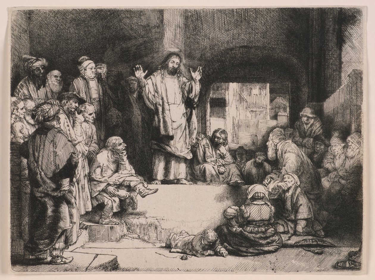 Christ Preaching (Malý hrob) od Rembrandt van Rijn