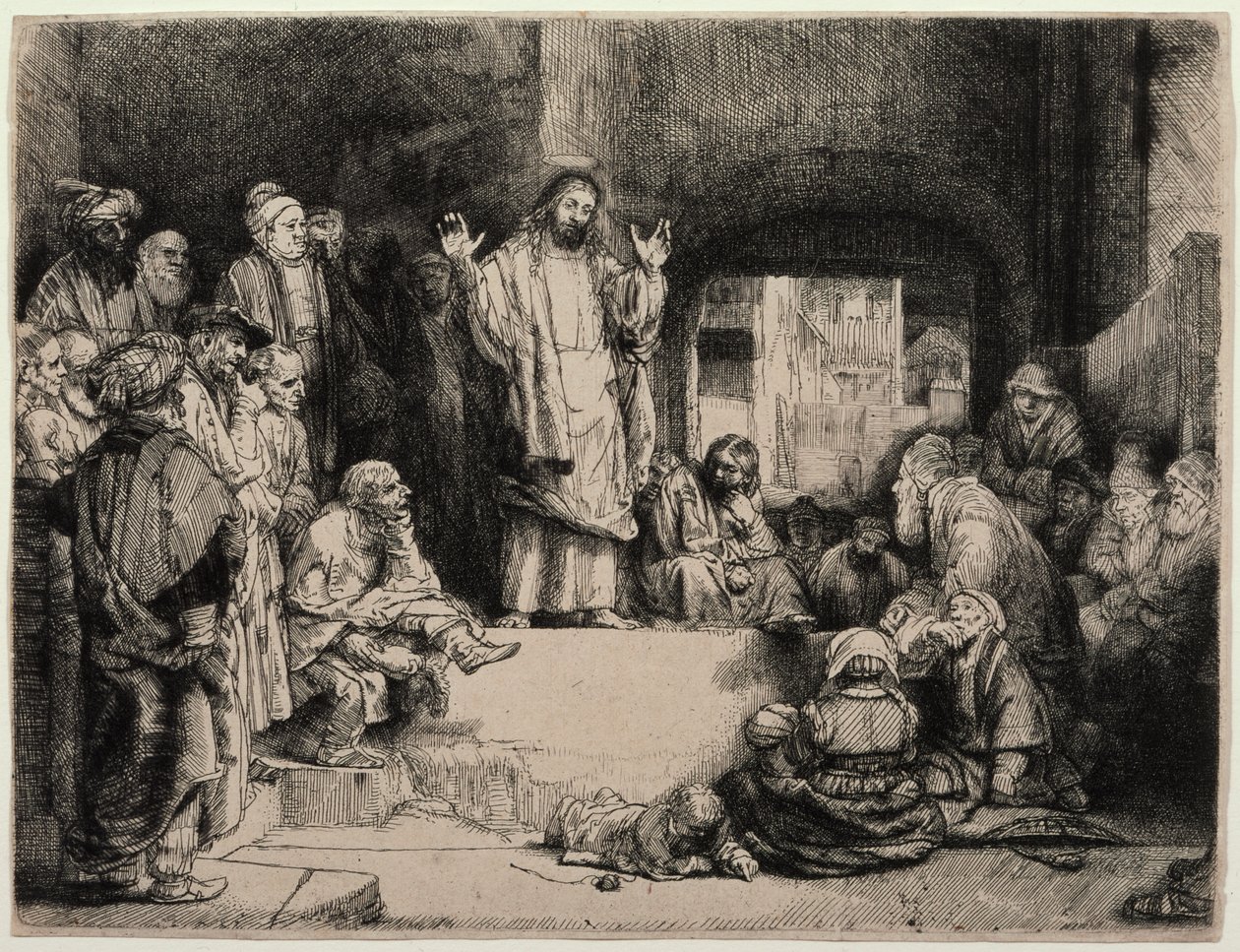 Christ Preaching (Malý hrob) od Rembrandt van Rijn