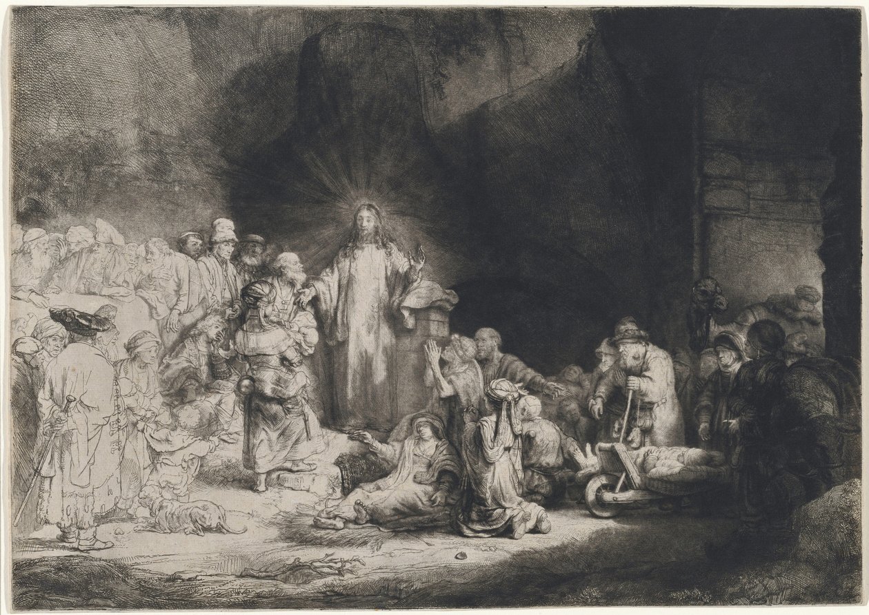 Kristus káže (Obraz „Sto guldenů“) od Rembrandt van Rijn